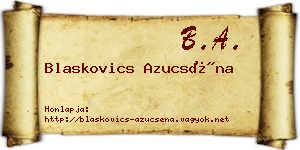 Blaskovics Azucséna névjegykártya
